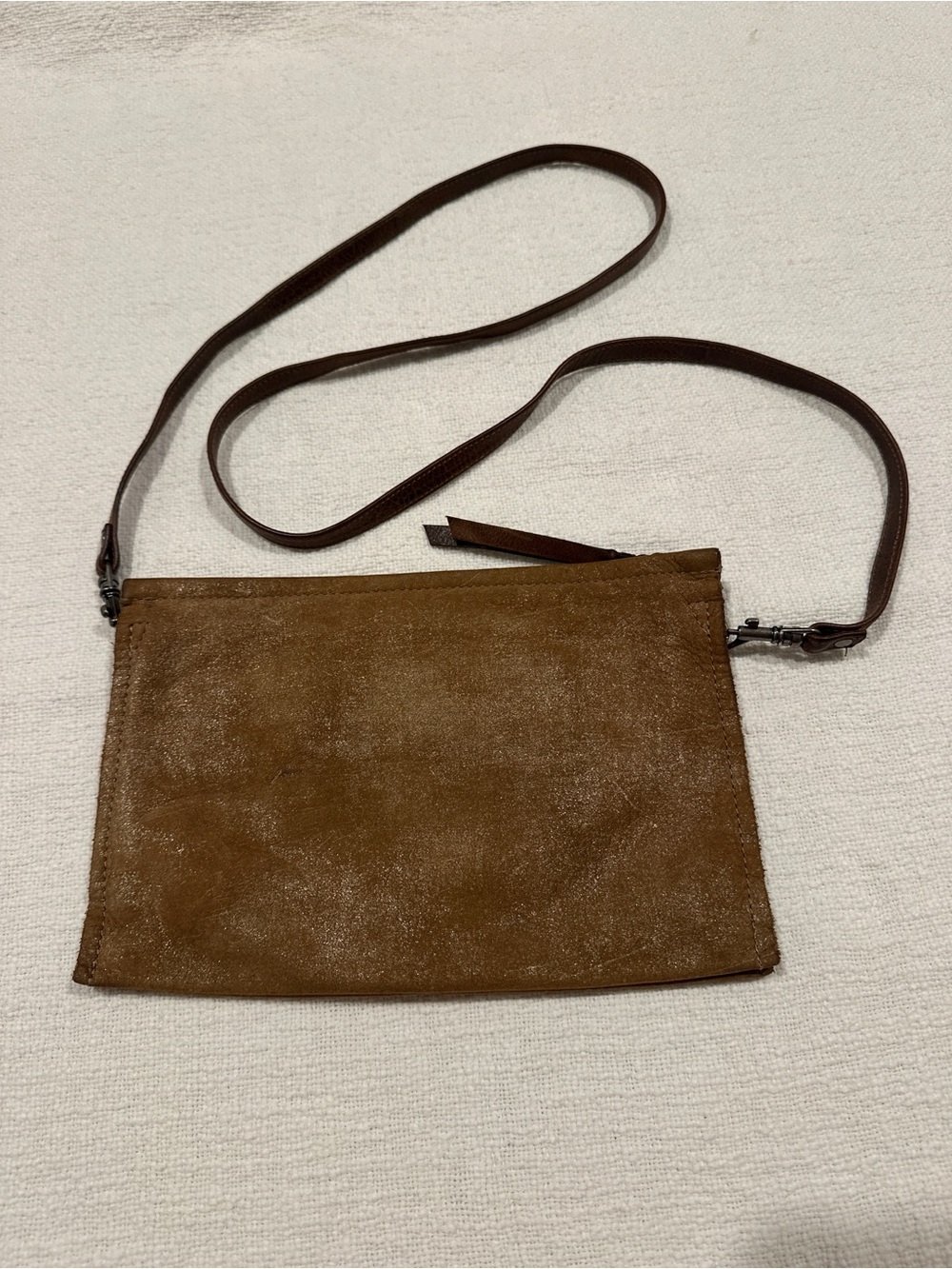 Rough & Tumble Brown Suede Leather Crossbody Bag Maine Made